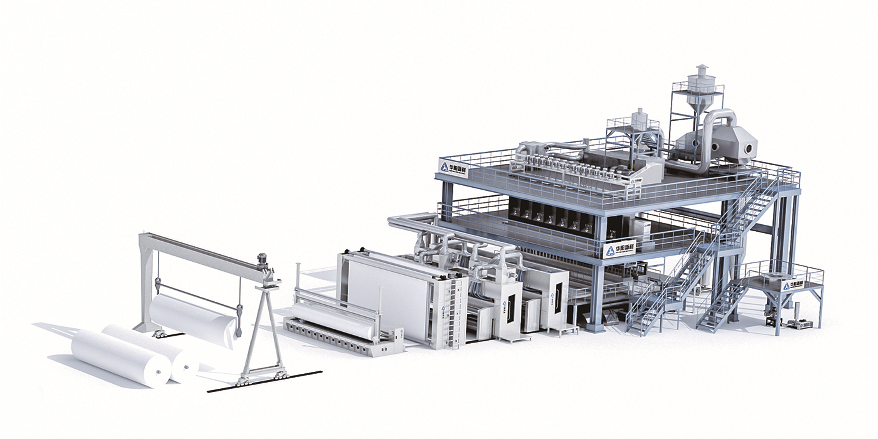 Complete equipment of high strength PET spunbond substrate fabric production line